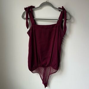 Free People Burgundy Bodysuit